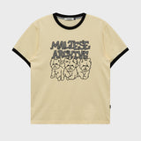 Maltese Archive Line Graphic Ringer Half Sleeve T-shirt