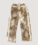 FAKE FUR STRAIGHT PANTS