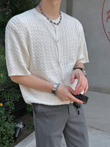 Pleddy Cotton Knit Short Sleeve Cardigan (4color)