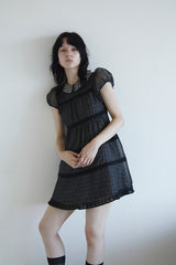 BABYDOLL DRESS IN BLACK CHECK