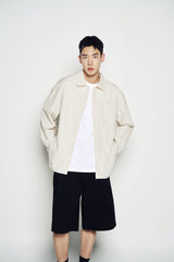 25SS 25SS ストライプセットアップルーズフィットシャツ アイボリー