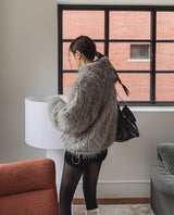 Lolo High Neck Fur Hooded Jumper