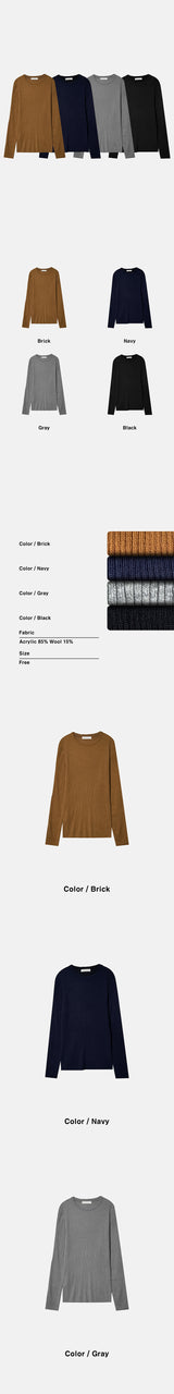 [F/W Golgi wool round neck knit(4color)