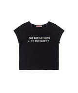 502 グリッターレタリングTシャツ - ブラック