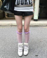 Color lace knee socks