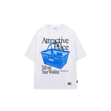 バスケットピクセルグラフィックオーバーフィットTシャツ