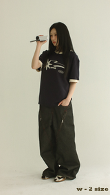 Shooting star Ringer tee @ Navy * Ivory