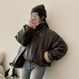 Mohi High-Neck Wool Leather Jacket