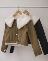 Wool corduroy crop jacket