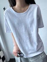 アンブルベーシックUネックオーバーサイズTシャツ 5カラー