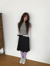YWD PLAID PLEATS SKIRT (3color)