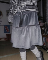 (2color) Bohemian Stitch Suede Tiered Skirt