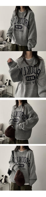 Brooklyn lettering knitwear