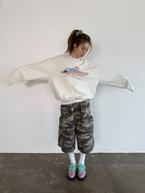 zipper bermuda cargo pants 