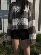 Summer striped twist cover-up net knit (3 colors)