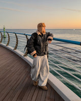 Tone curved fleece balloon sweat pants