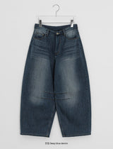 Hison Balloon Wide Brushed Denim Pants