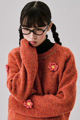 Tommy Flower Knit [Orange]