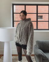 Lolo High Neck Fur Hooded Jumper