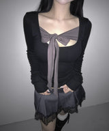 berry tie tee (3colors)