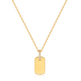 Glam Military Name Tag 925 Silver Necklace N037-02G