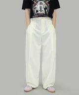 Marv Linen Two-Tuck Wide Slacks
