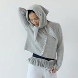 Mesh ruffle belt_gray
