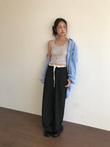 Silk Turn-Up Slacks (2color)