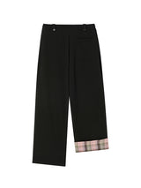 CHECK ROLL UP SWEATPANTS BLACK