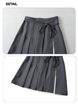 drawstring side pleats pleats skirt