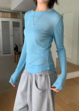 TENCEL ROUND SLEEVE TEE (4color)