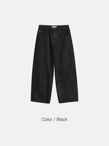 ブラックコーティングデニムパンツ