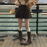 [BELLIDE MADE] Loose A-line pleated skirt
