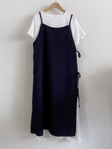 Loendy Layered Bustier Short Sleeve Long Dress 2 Colors