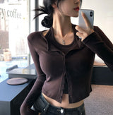 [BELLIDE MADE] Holter neck camisole + cardigan setup