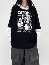 crying layered hoodie