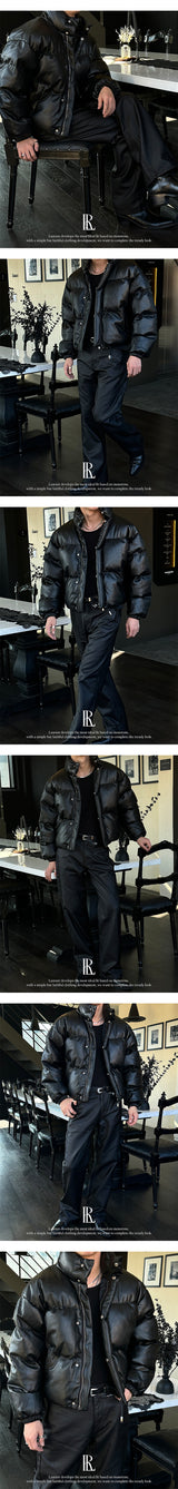 [Unisex] Coating leather wide pants