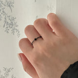 [CCNMADE] 菊 Black Cube Crystal Ring 04.Black&Silver