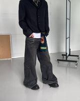 No.1019 noir boots cut denim PT