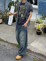 フェイクリネンバルーンデニムパンツ (3 Colors)