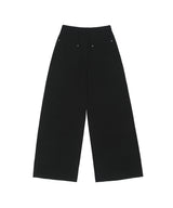 Rivet Parachute Wide Cotton Pants - BLACK