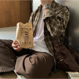 リストレートオーバーフィットチェックシャツ