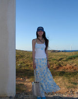 AROHA Flower Flared Long Skirt