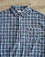 AF SEERSUCKER CHECK SHIRT BLUE