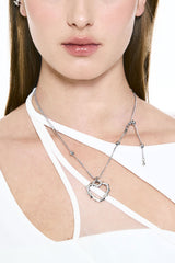 NO.610 [SILVER] SPIKY HEART NECKLACE
