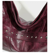 Studded Oversized Leather Tote Bag