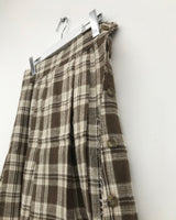 Grunge Button-Up Checkered Skirt (2 Colors)