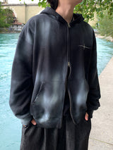 Unisex Tie Dye Over Hooded Zip-Up 2C