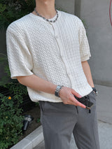 Pleddy Cotton Knit Short Sleeve Cardigan (4color)