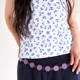 Blue flower sleeveless